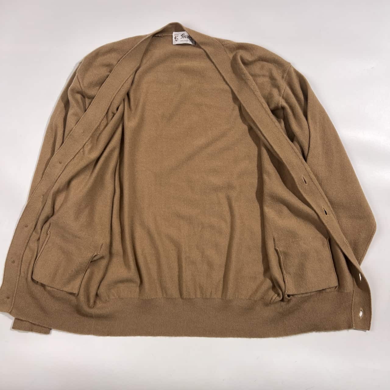 カシミヤ100% Grosse グロッセ Vネック ニット カーディガン L /ブラウン系 メンズ