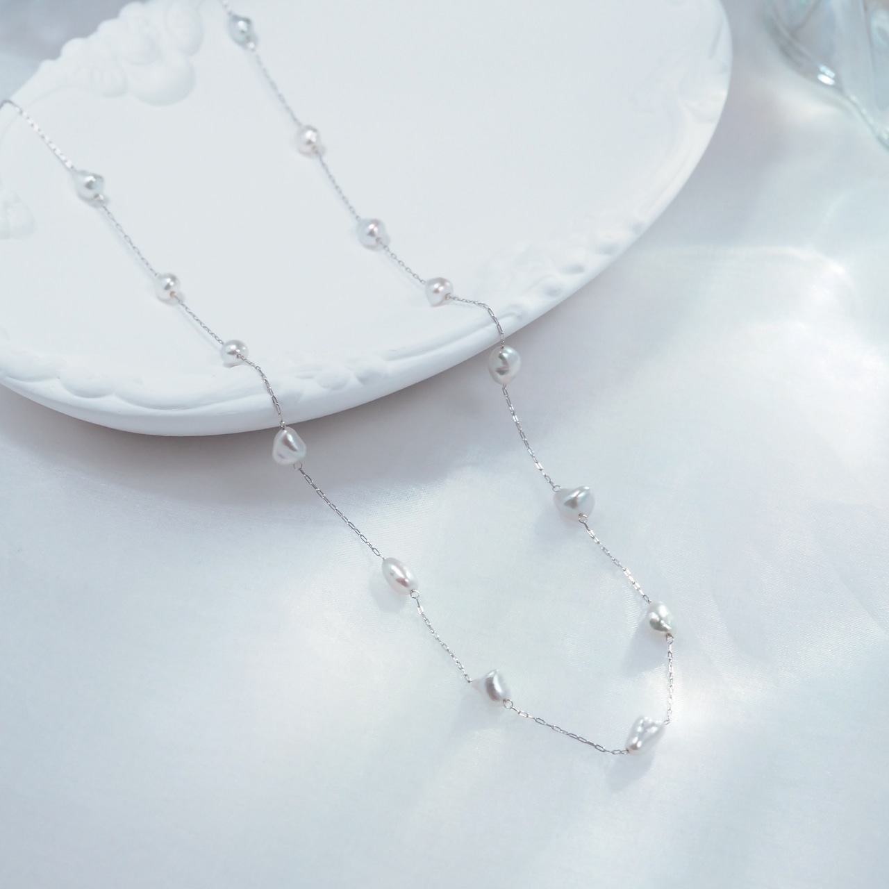 あこやケシパールK18WGネックレス【WEB限定】A55744/B55745 - 1