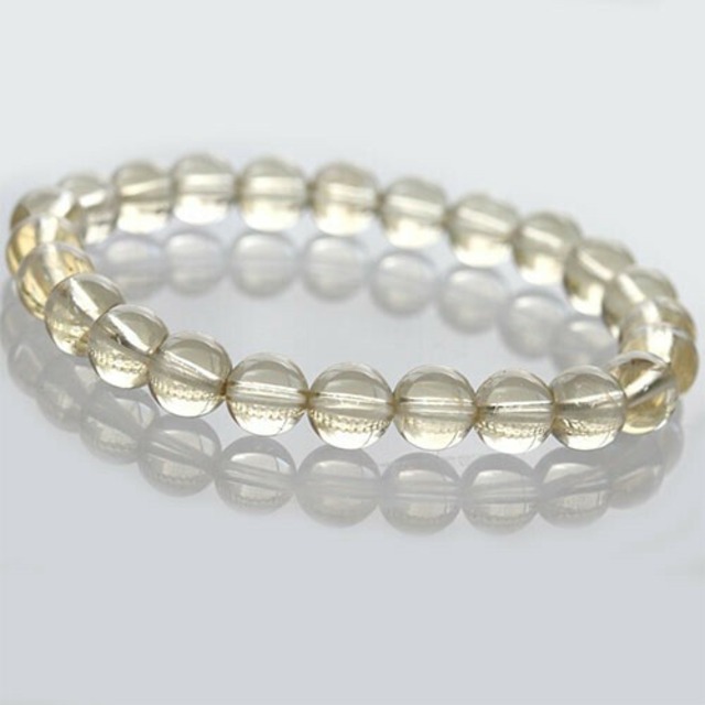 〔K1923〕約8mm 高品質 希少石 イエローアンデシン ブレスレット フェルドスパー