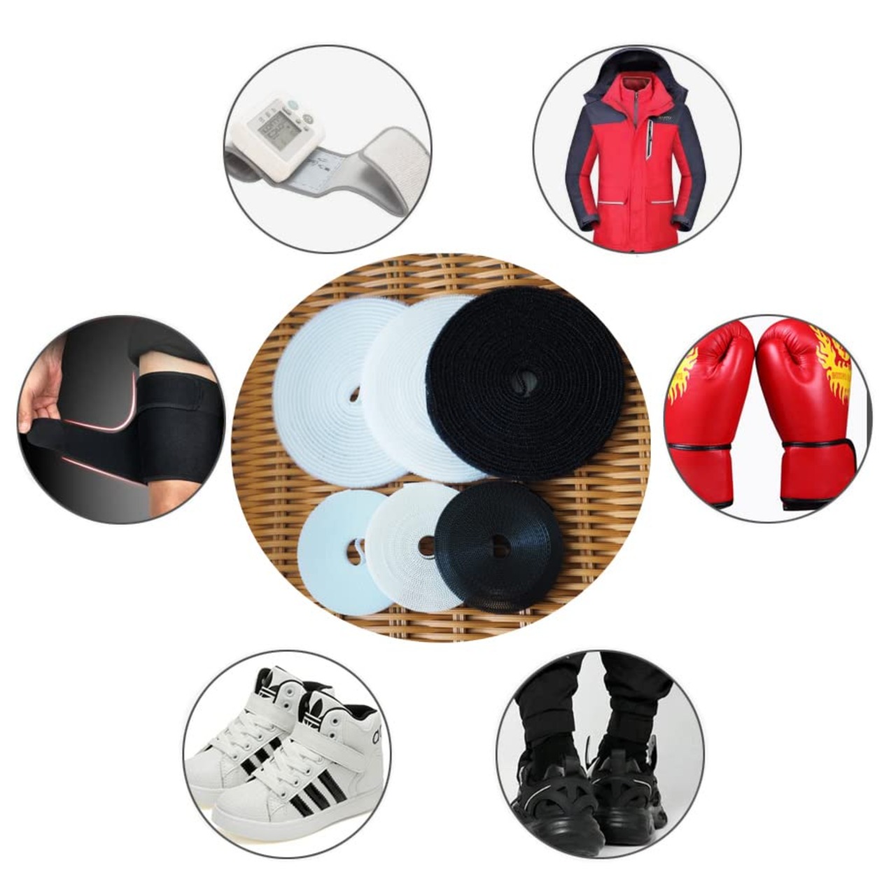 sempiterno 極薄 非常に狭い 柔らかい ドール 面ファスナー 幅約8mm長さ約5m 縫製用 裁縫 細幅 ベルクロ 強力 多用途 縫製タイプ 裏粘着剤なし 人形用 ドール服の材料 裁縫用 DIY靴服飾部品 (8mm,ナチュラルホワイト)