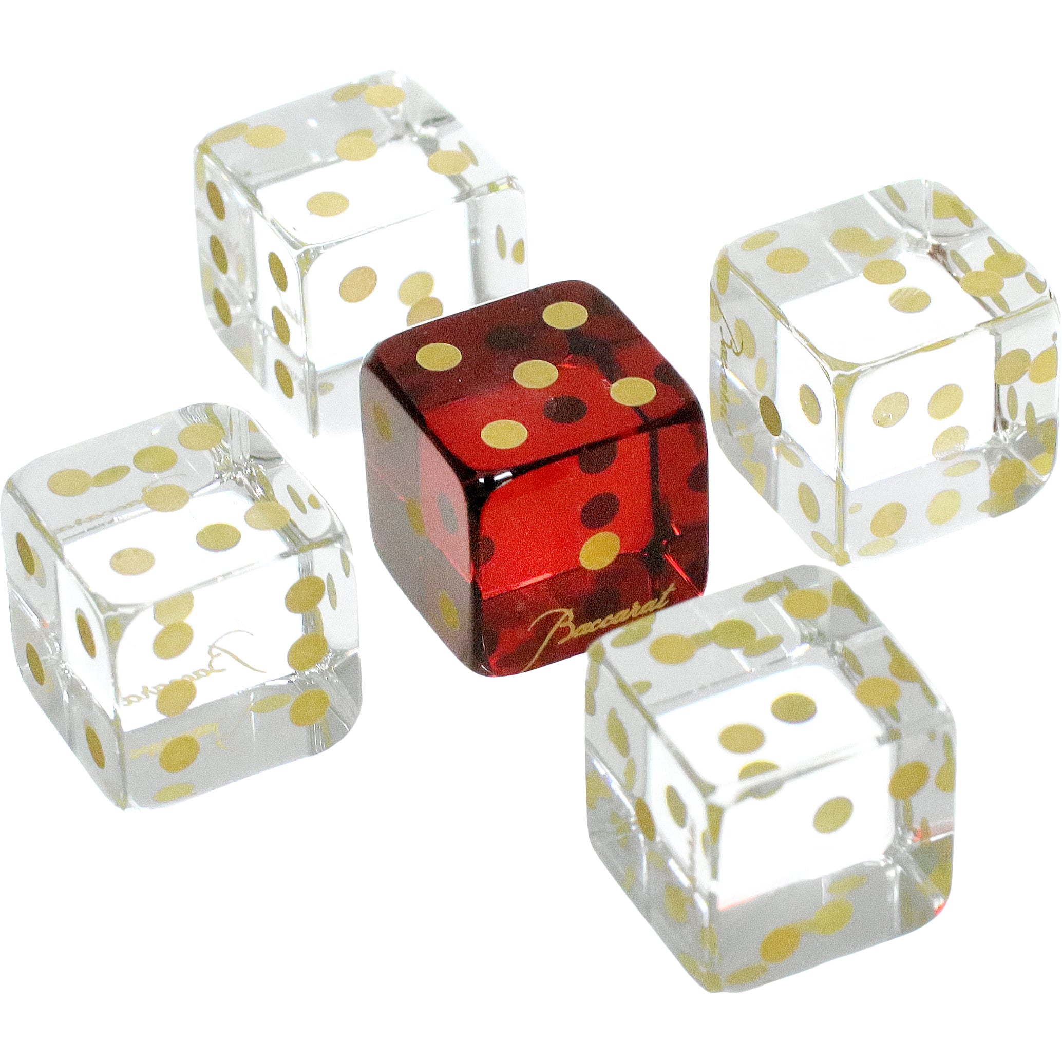 New BACCARAT バカラ ダイス セット サイコロ 2813755 クリスタルガラス オブジェ 置物 新品