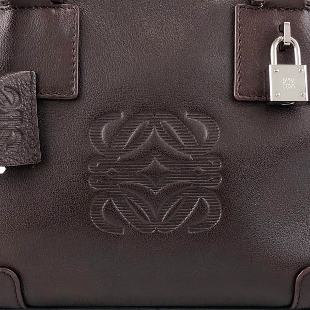 LOEWE ロエベ ハンドバッグ ブラウン アナグラム レザー アマソナ ミニボストン vintage ヴィンテージ オールド mc3mx6