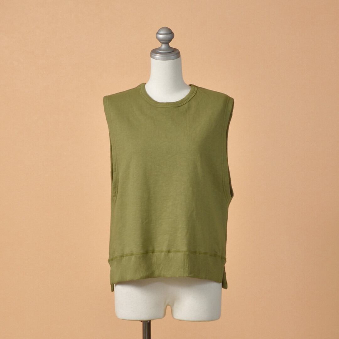 prit プリット エコ裏毛プルオーバーベスト・オリーブ