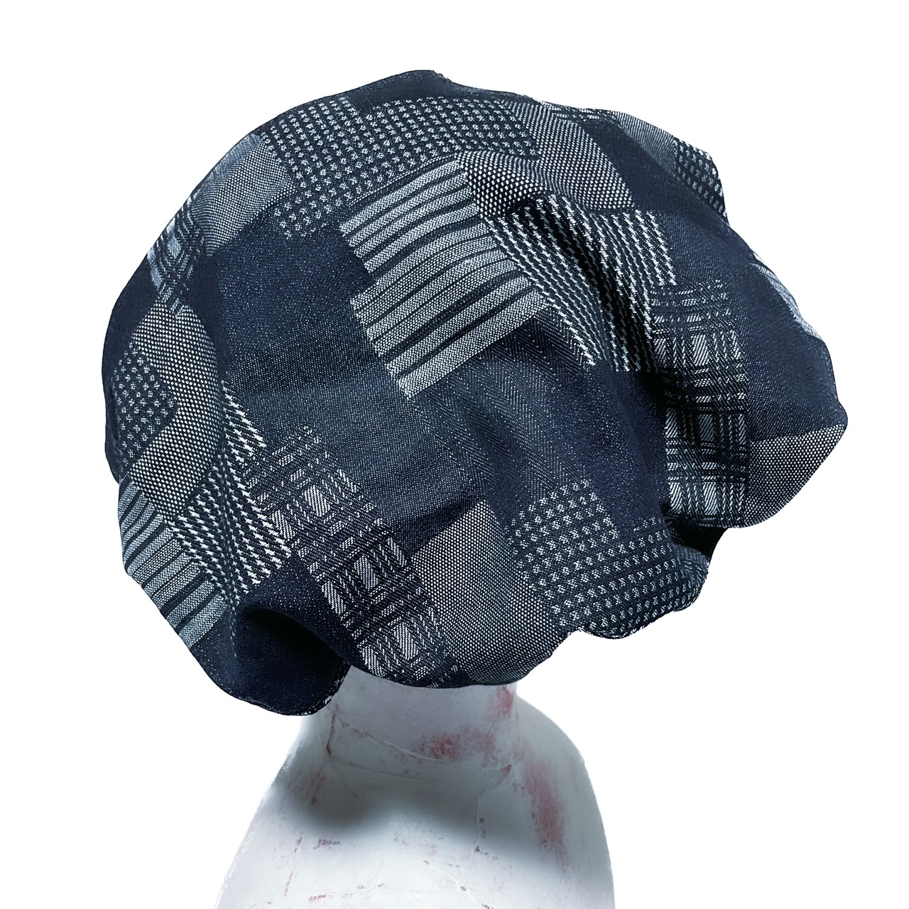 UNFINISHED ジャガードパッチワーク風ベレー帽2023059