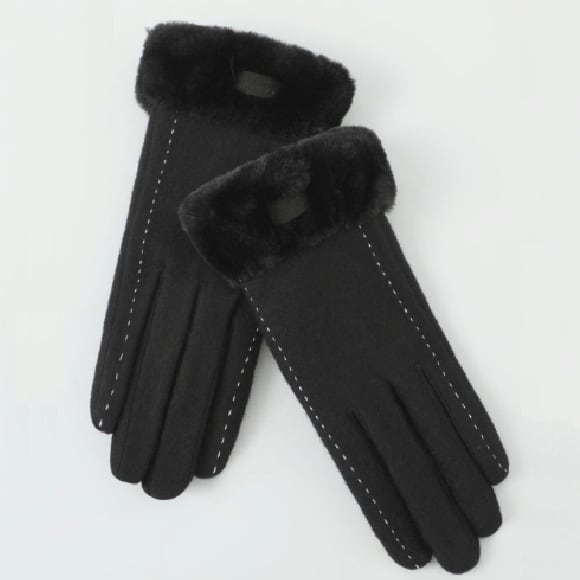 手袋 裏ボア 暖かい ブラック フリー グローブ エレガンス 防寒 大人