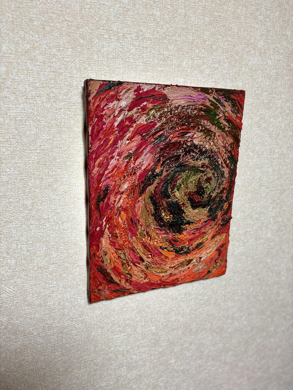 Fire Storm】 炎の渦 テクスチャーアート アクリル画 抽象画 現代 