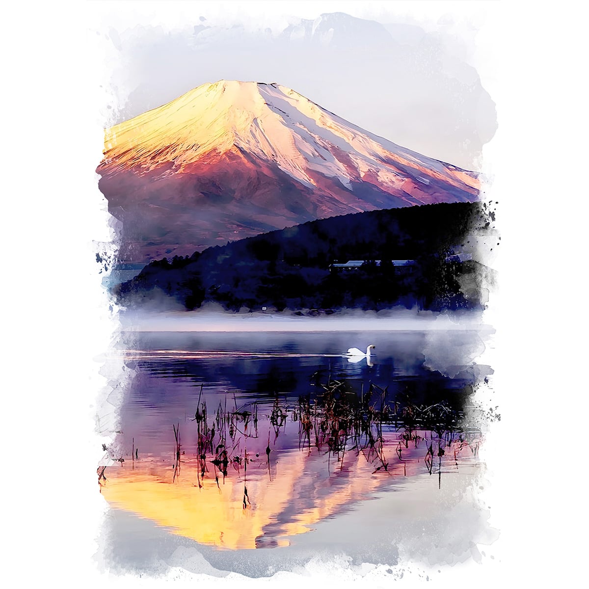絵画 日本 鳳凰三山からの夕焼けの富士山と雲海 インテリア 絵画 日本 鳳凰三山からの夕焼けの富士山と雲海 インテリア