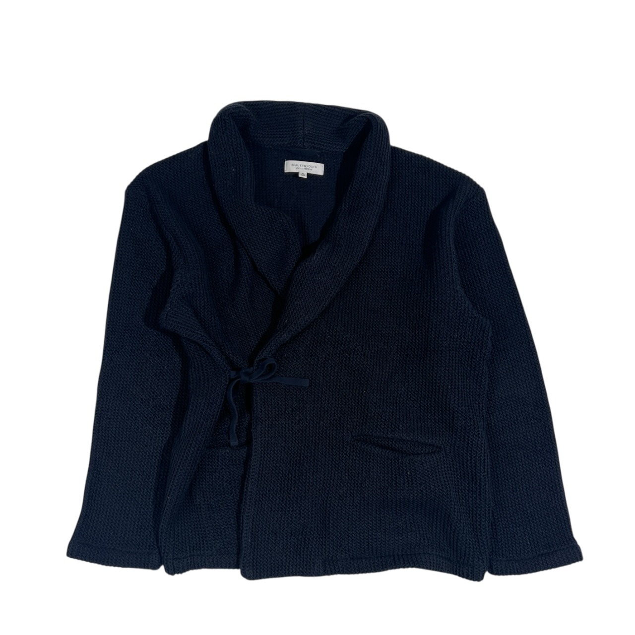BEAUTY&YOUTH ビューティー&ユース ショールカラー ニット カーディガン XL/ネイビー系 レディース ユナイテッドアローズ
