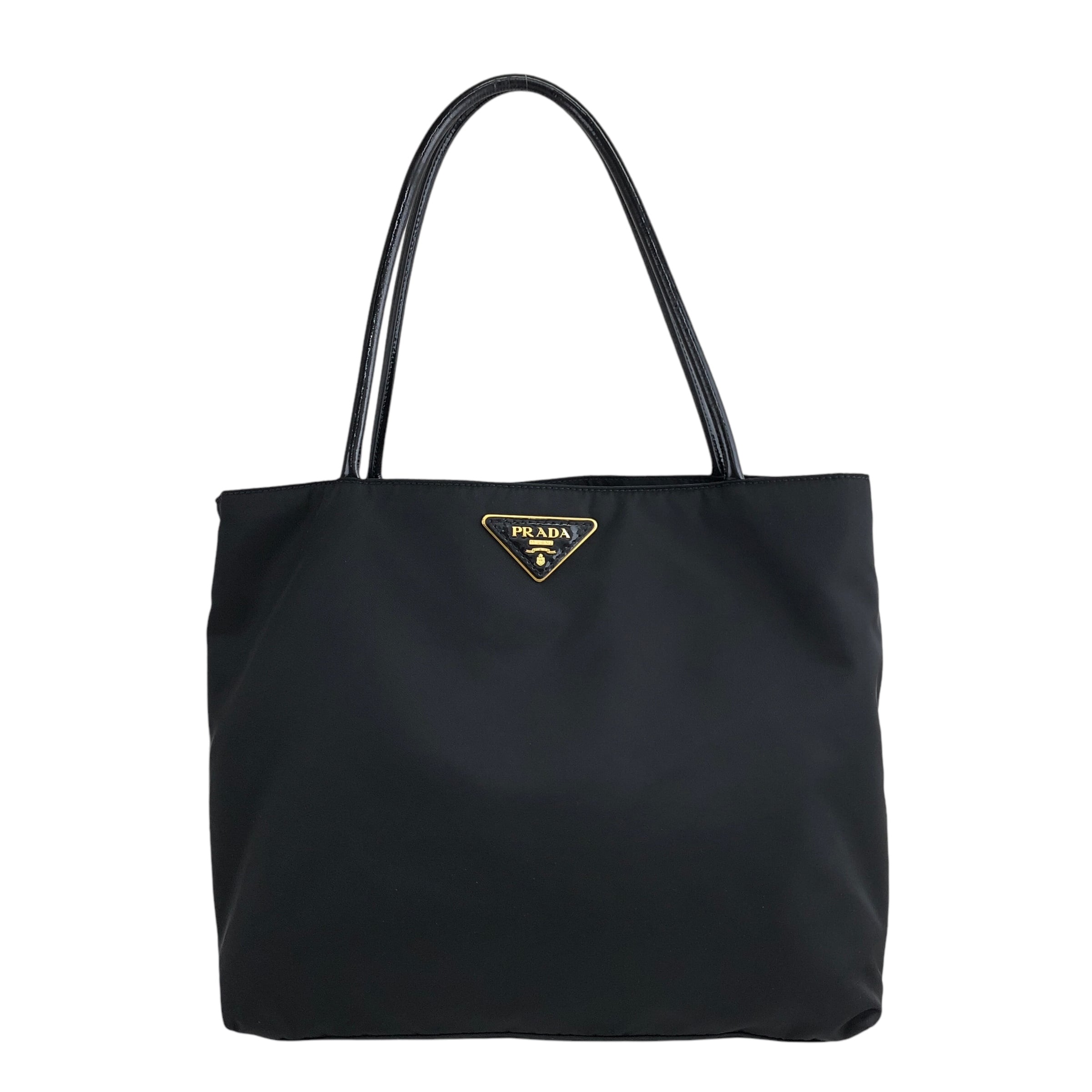 PRADA プラダ トライアングルロゴ ハンドバッグ ブラック ナイロン