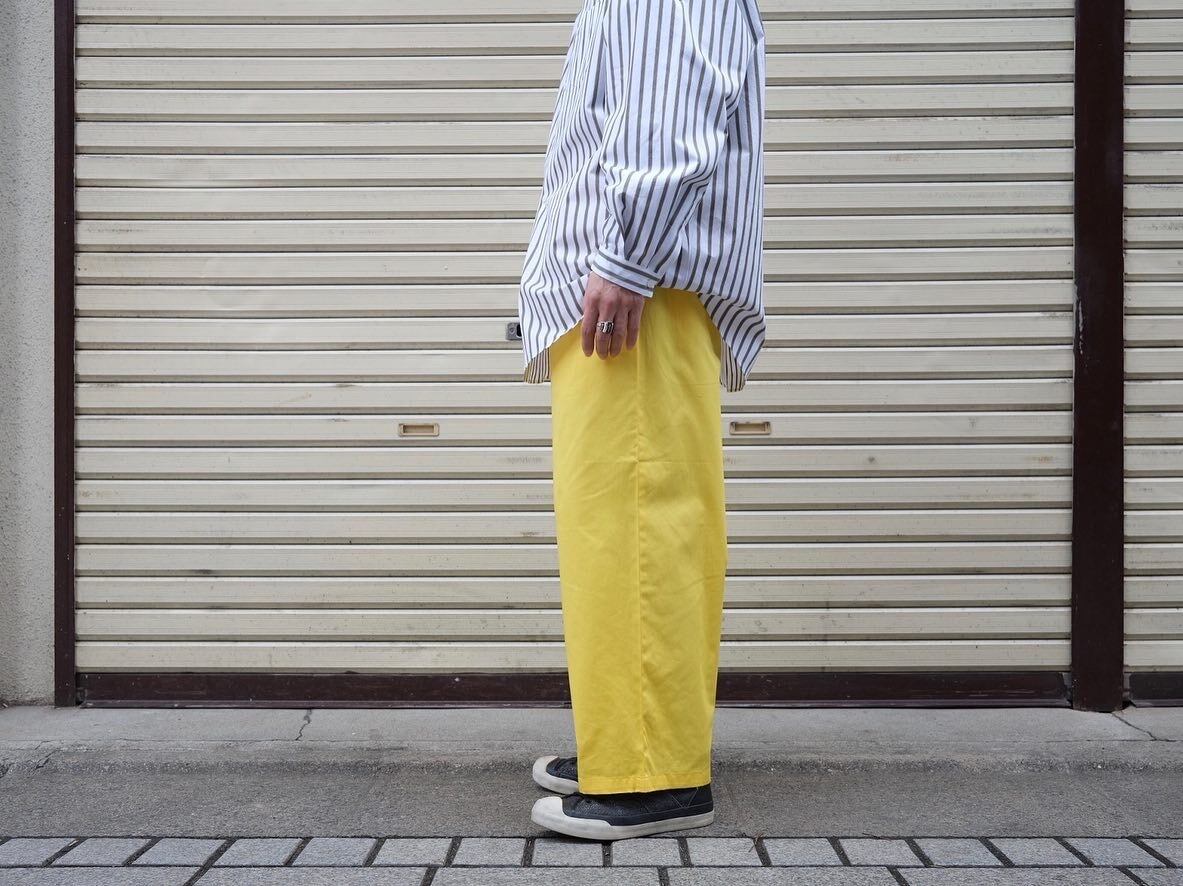 REVERBERATE”BELTED TROUSERS TYPE3 LIGHT YELLOW