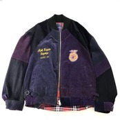 【bomber011】再構築リバーシブルボンバー Flannel shirts×Corduroy jacket MIX BOMBER JACKET