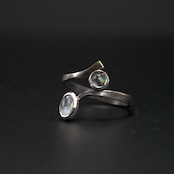 【1点もの】シルバーブルームーンストーン×アンデシンラブラドライト リング#11