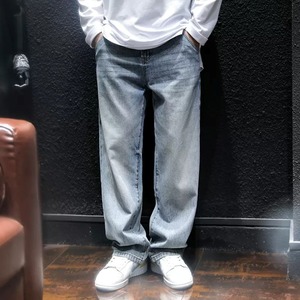 ライトカラー シンプルストレートデニムパンツ 10214