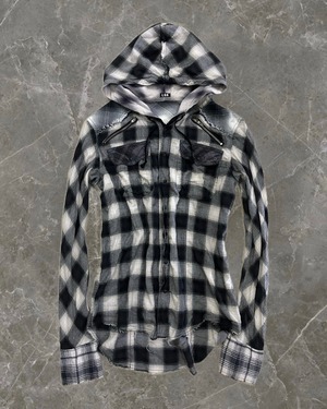 "L.G.B." cut off design hoodie shirt