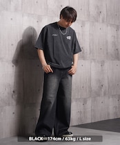 ◆硫化染め カットオフアップリケ Tシャツ◆ng-96225