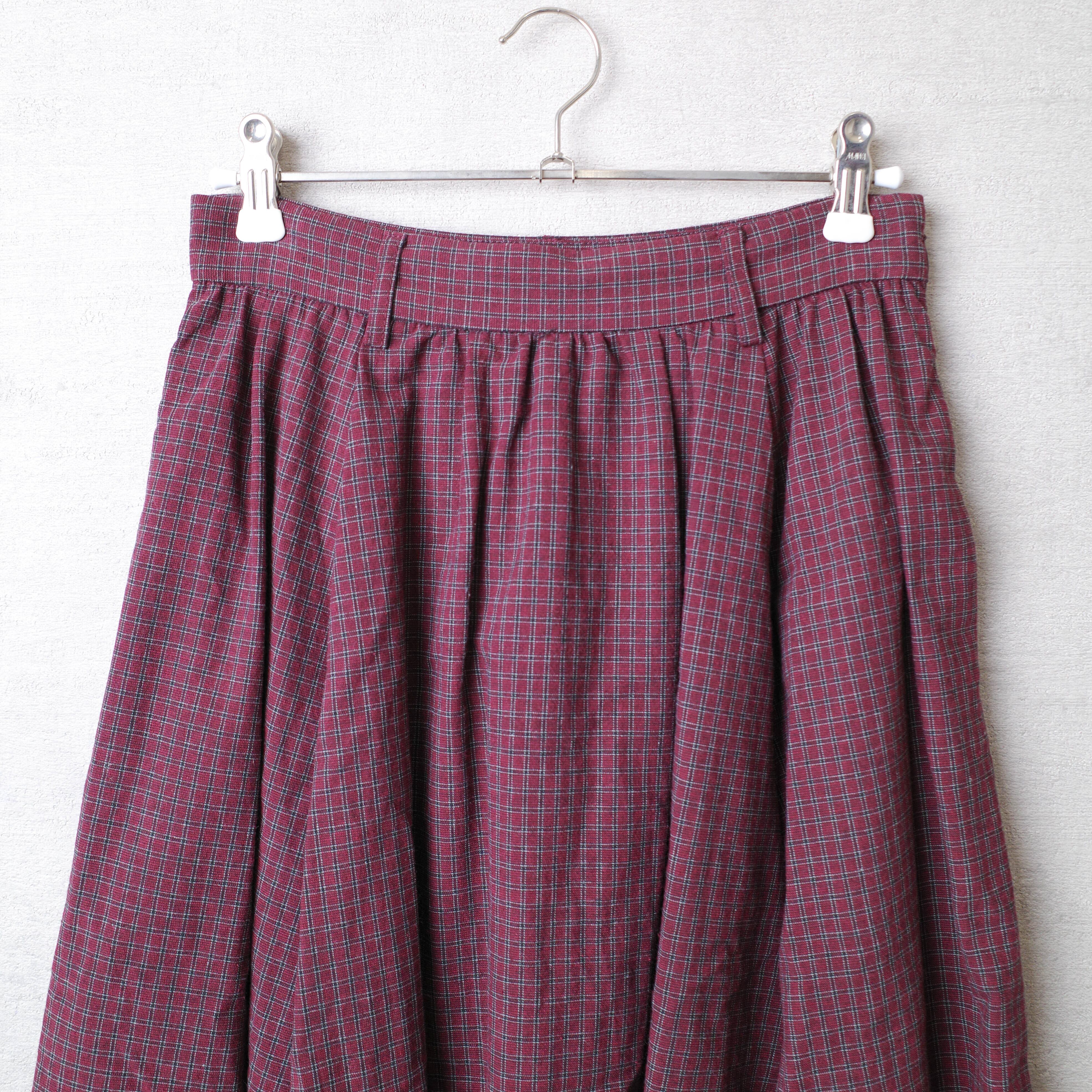 [NEW] CLANE	CHECK FLARE SKIRT 17109-6051
