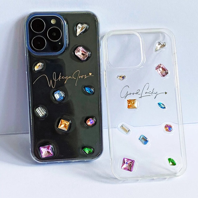 【名入れ可能】Bijou lettering iphone case　B1319