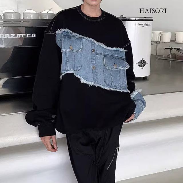 (NEW)Casual cool top with denim