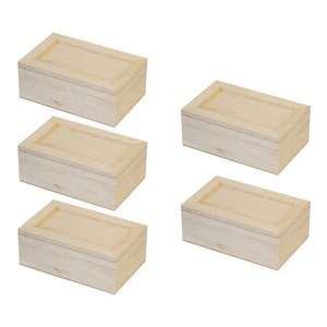 木製小箱　５個セット　DIY用　白木（無着色）木箱　蓋付き