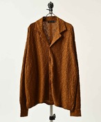 Revertical Jacquard Open-Collar Shirt (BRN) RV9358