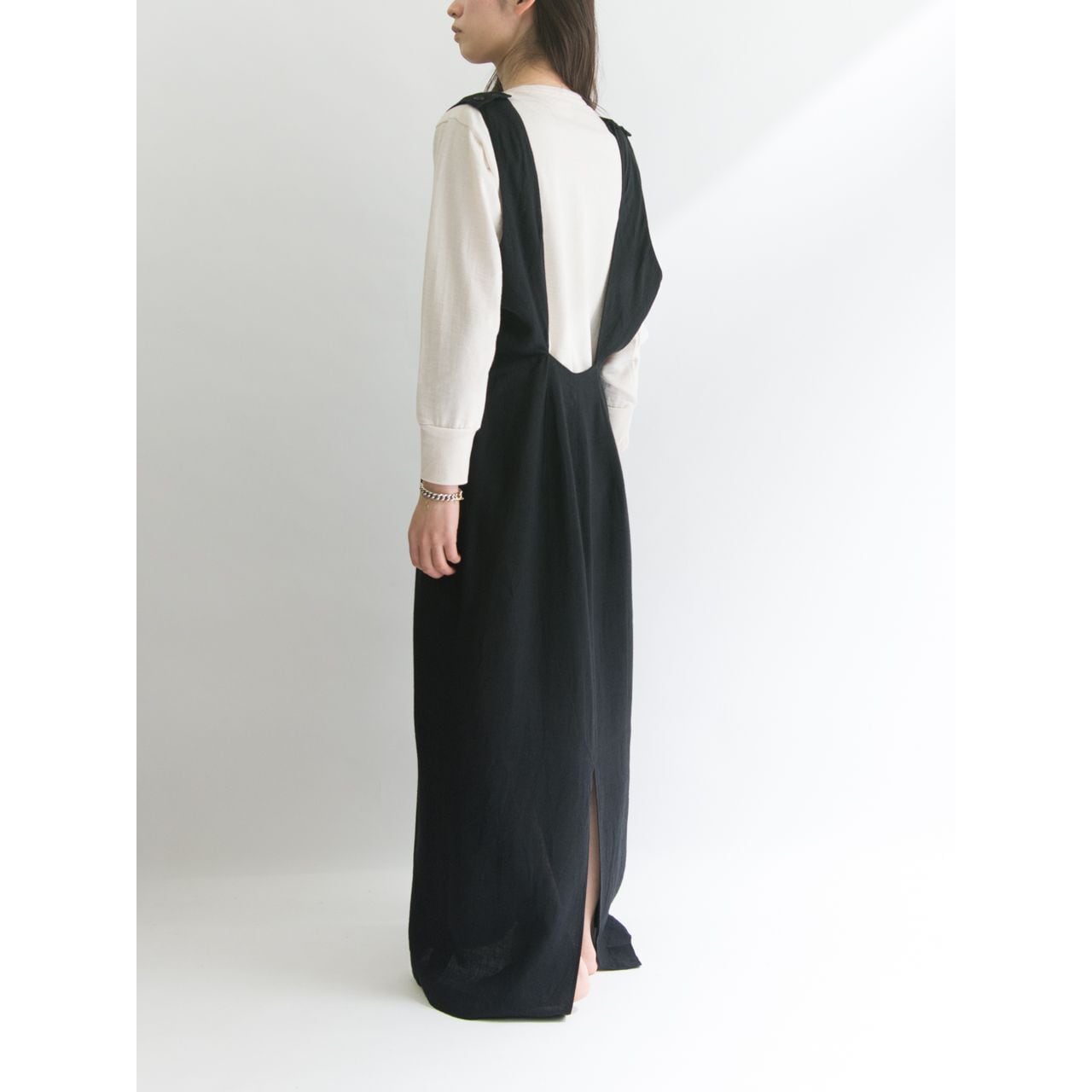 【Unknown brand】Linen-viscose maxi length sleeveless one-piece（リネン/ヴィスコース マキシ丈ワンピース）4a