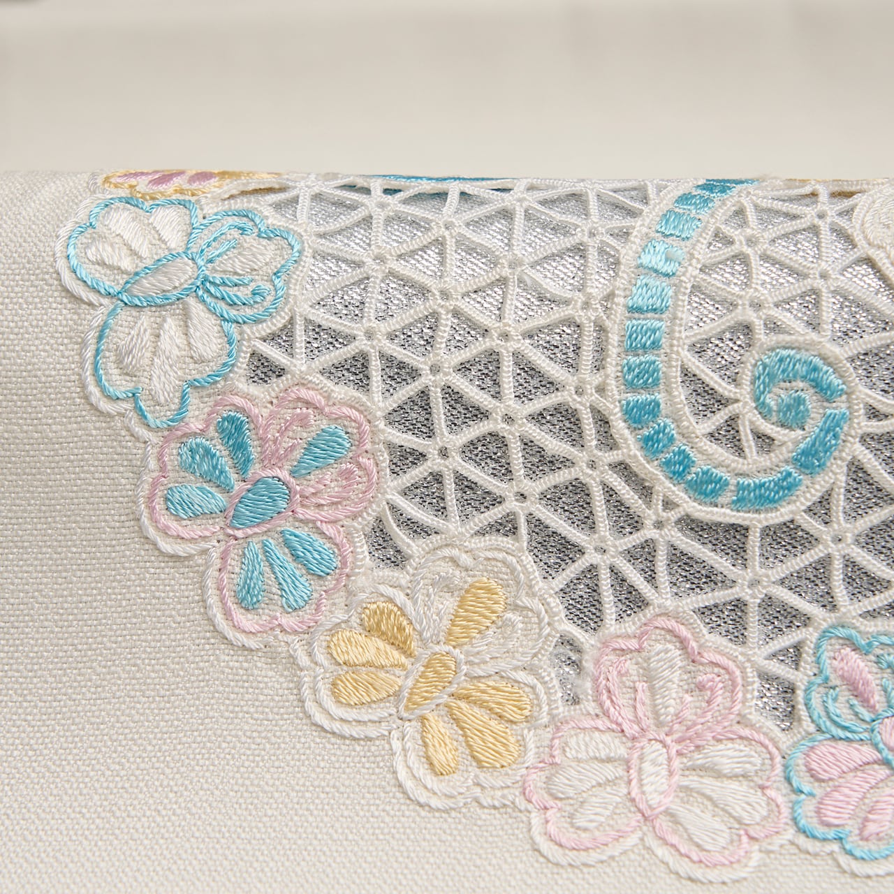 お花の模様 レース編み名古屋帯【未着用品】 | かわの屋 お花の模様 レース編み名古屋帯【未着用品】 | かわの屋