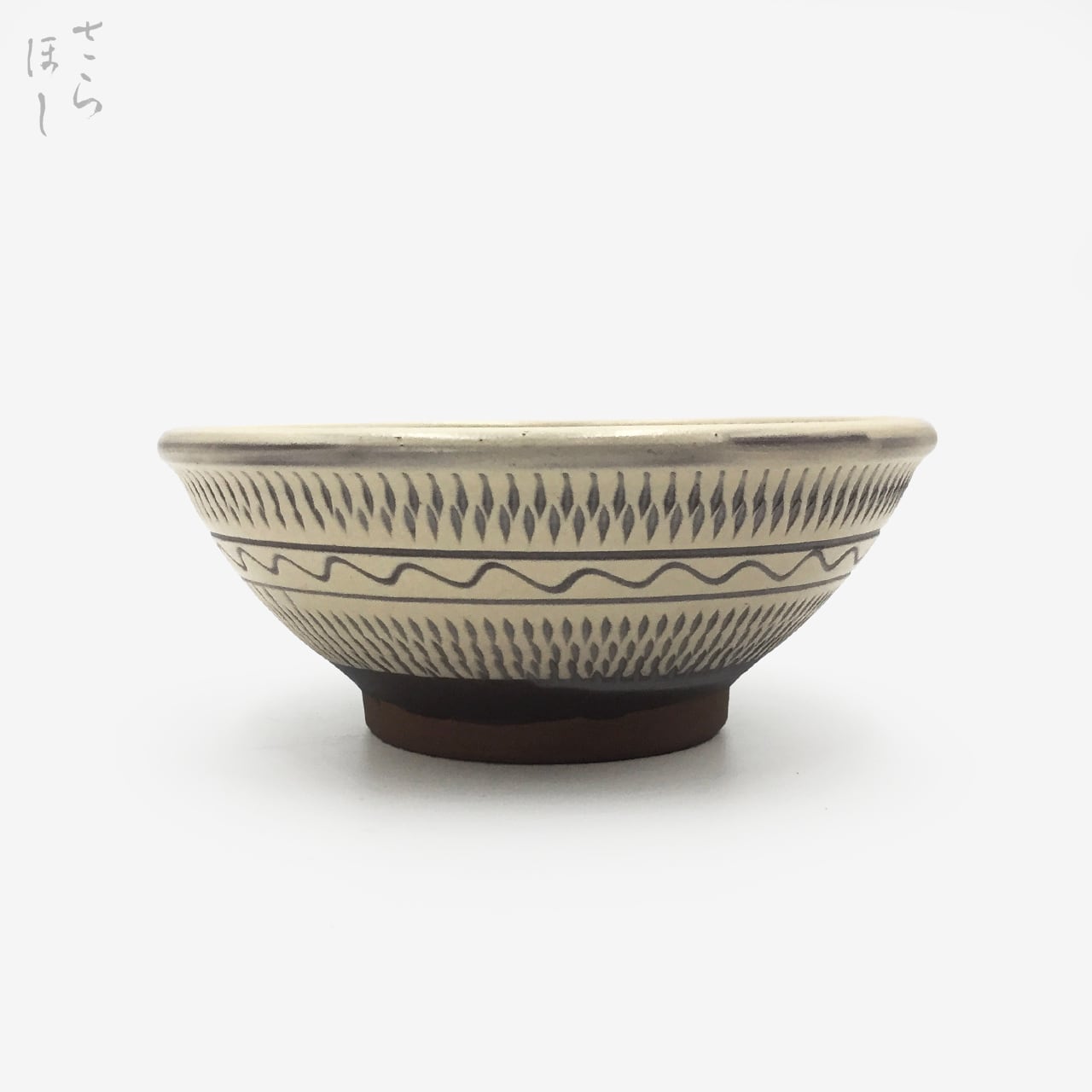 小鹿田焼 小袋窯 5寸小丼 内外飛びかんな 白 直径約15cm 陶器 和食器