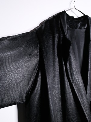 gloss black python pattern loose silhouette coat