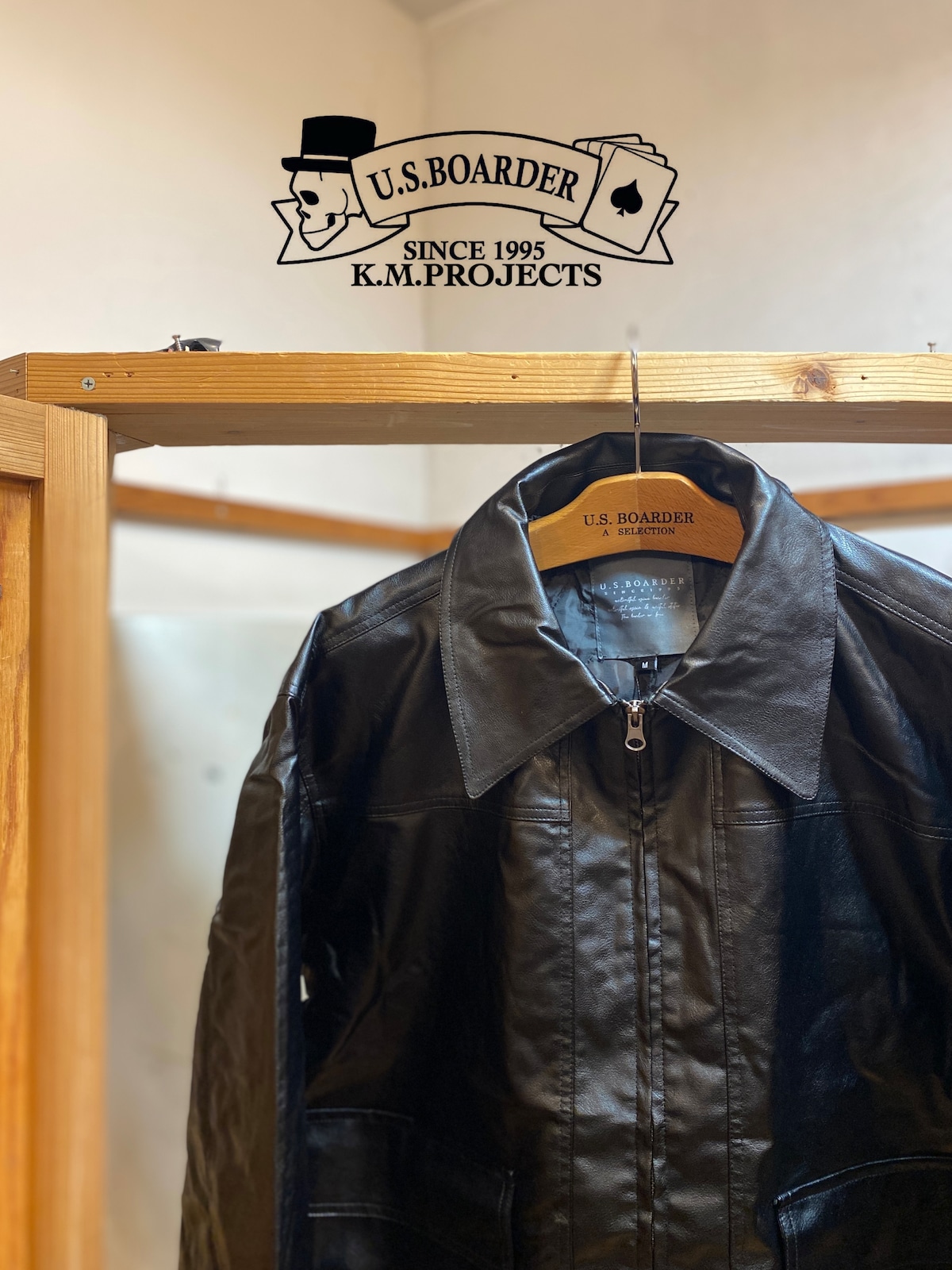 U.S.BOARDER PUBLKブルゾン レザー A-2ジャケット Black BLK ブラック 