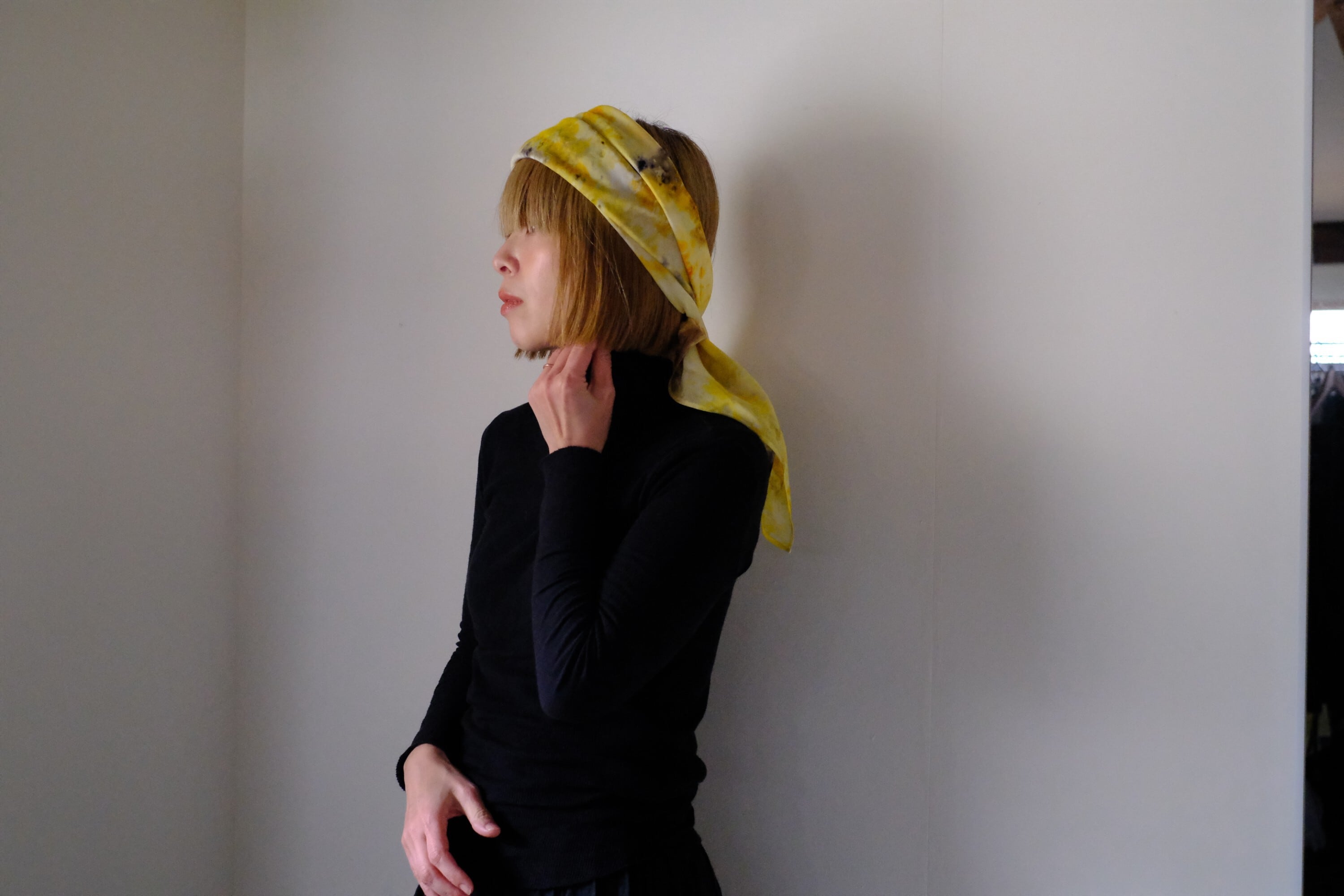 コットンシルクスカーフ　o-0534