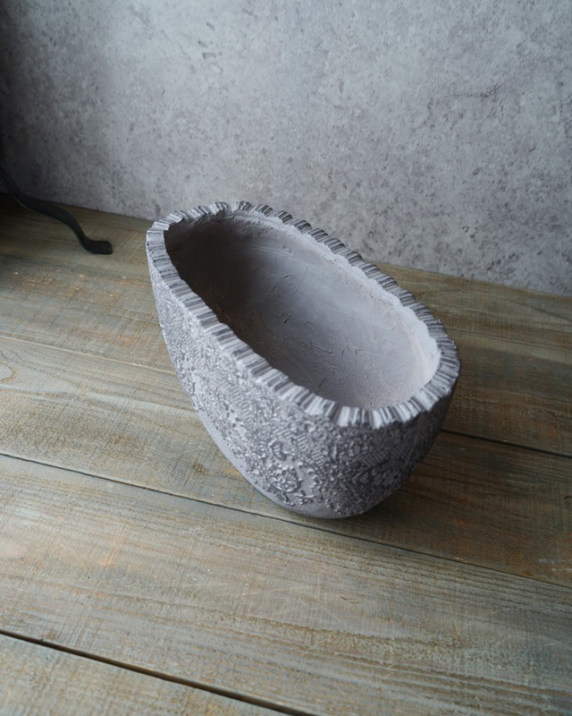 軽量　セリーヌレースオーバル　グレー W32.5cm