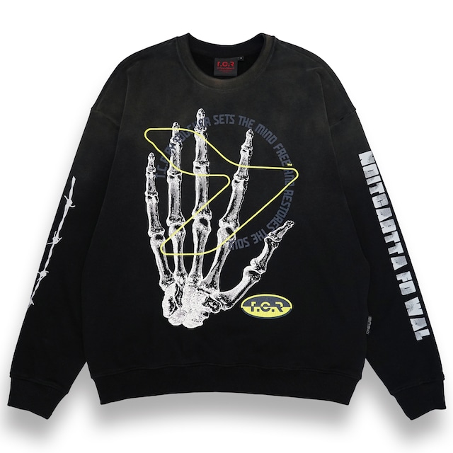 T.C.R IN MY HANDZ CREW NECK SWEAT SHIRT - BLACK