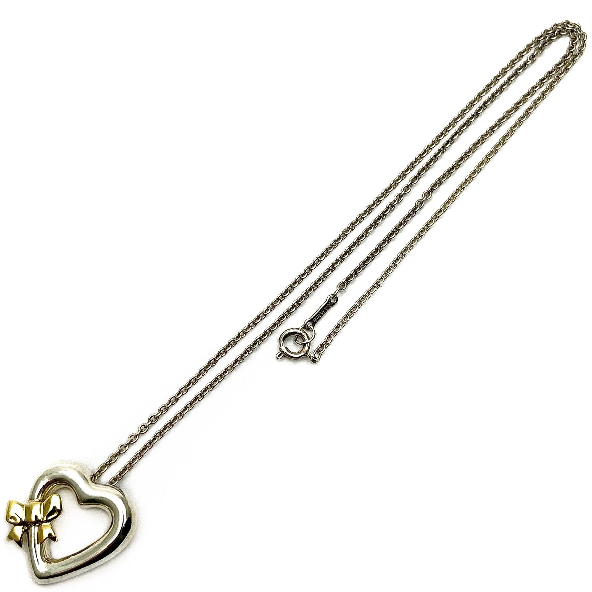 TIFFANY&Co. Tiffany ティファニー ネックレス オープンハート リボン 