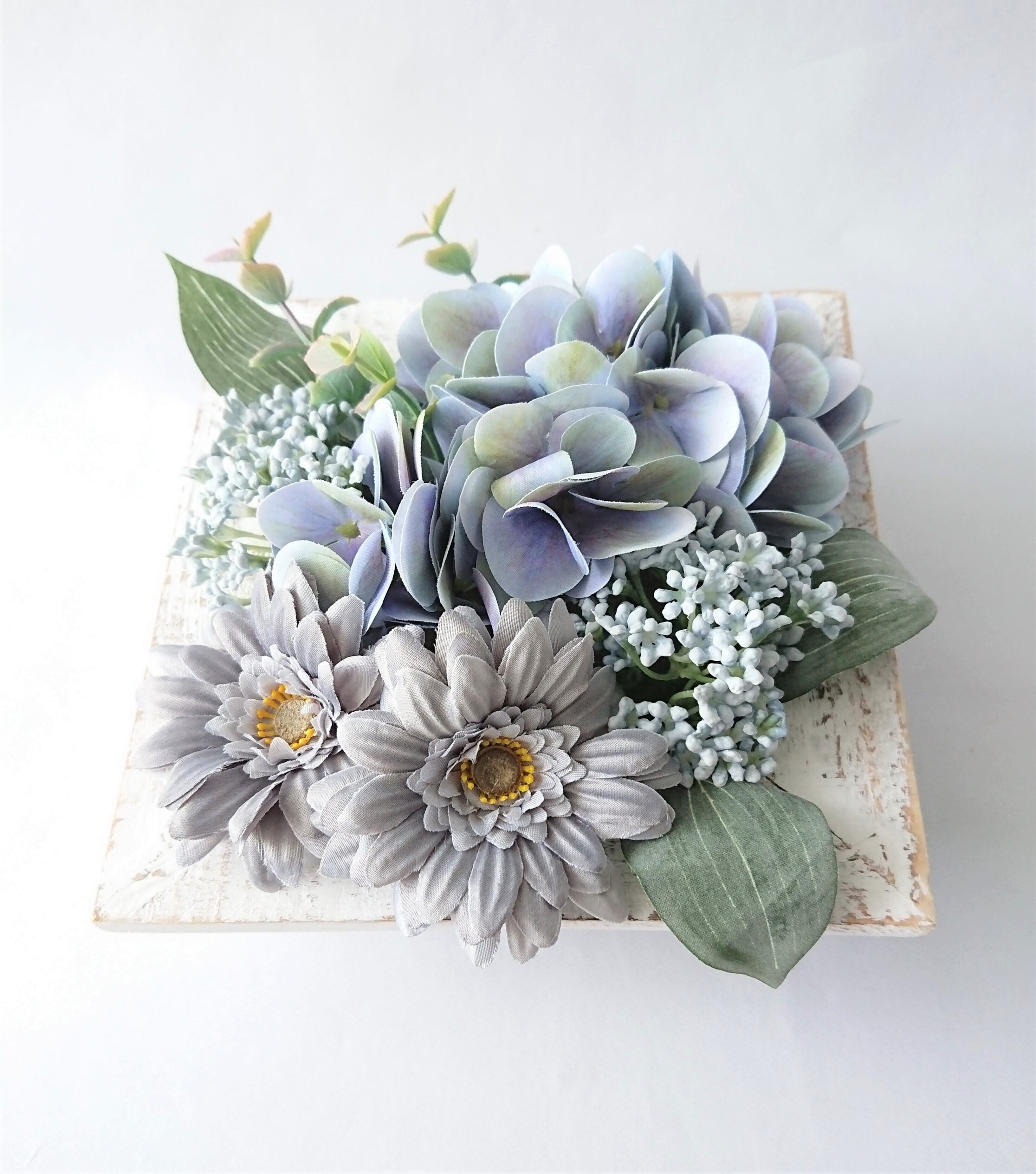 ユーカリと紫陽花のフライングリース | F L E U R I ガーベラと紫陽花