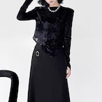 velour asymmetry tops / l0077