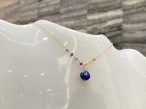 ロイヤルブルー♡ラピスラズリとサファイヤネックレス