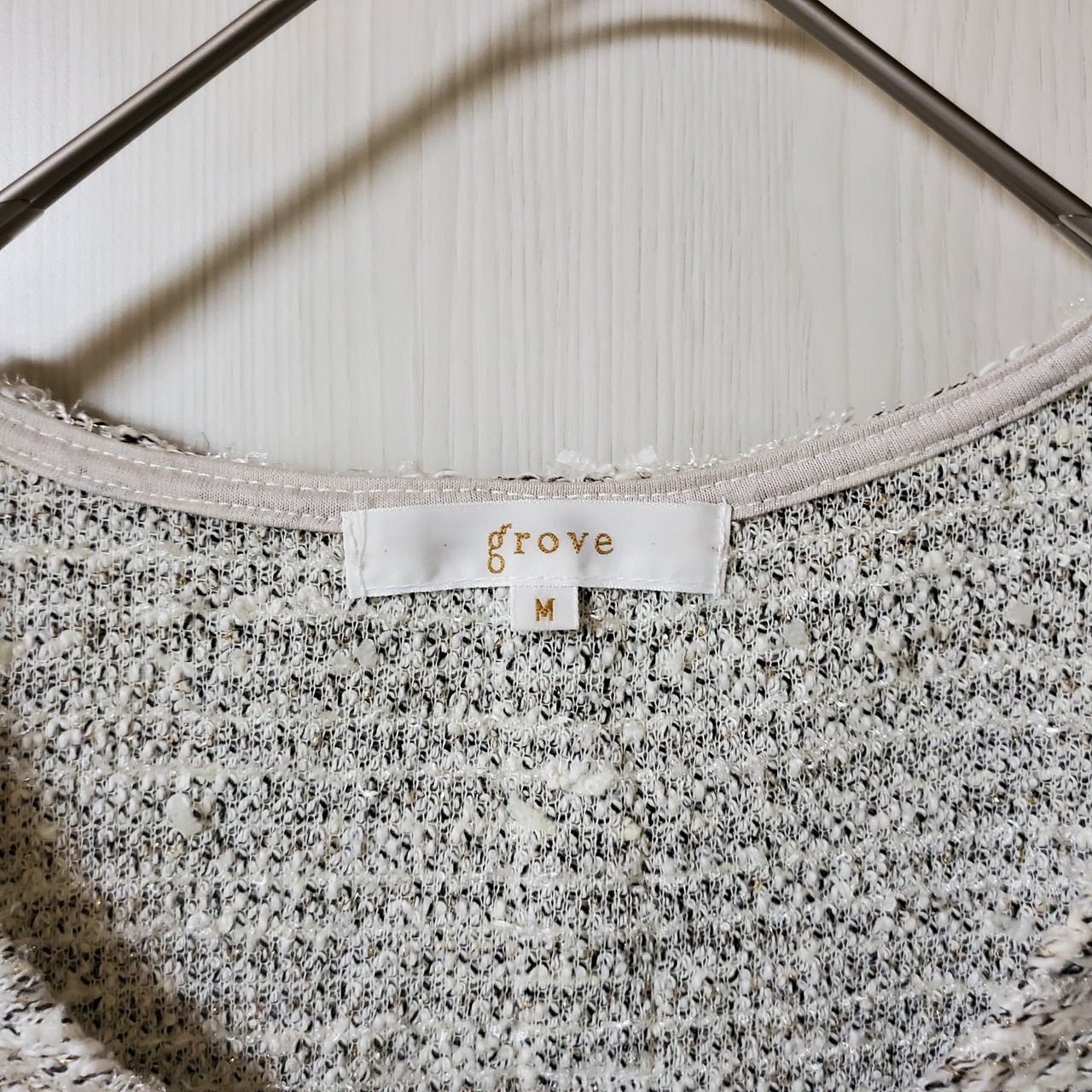 【USED】グローブ　grove カットソー　グレー　オフィスコーデ