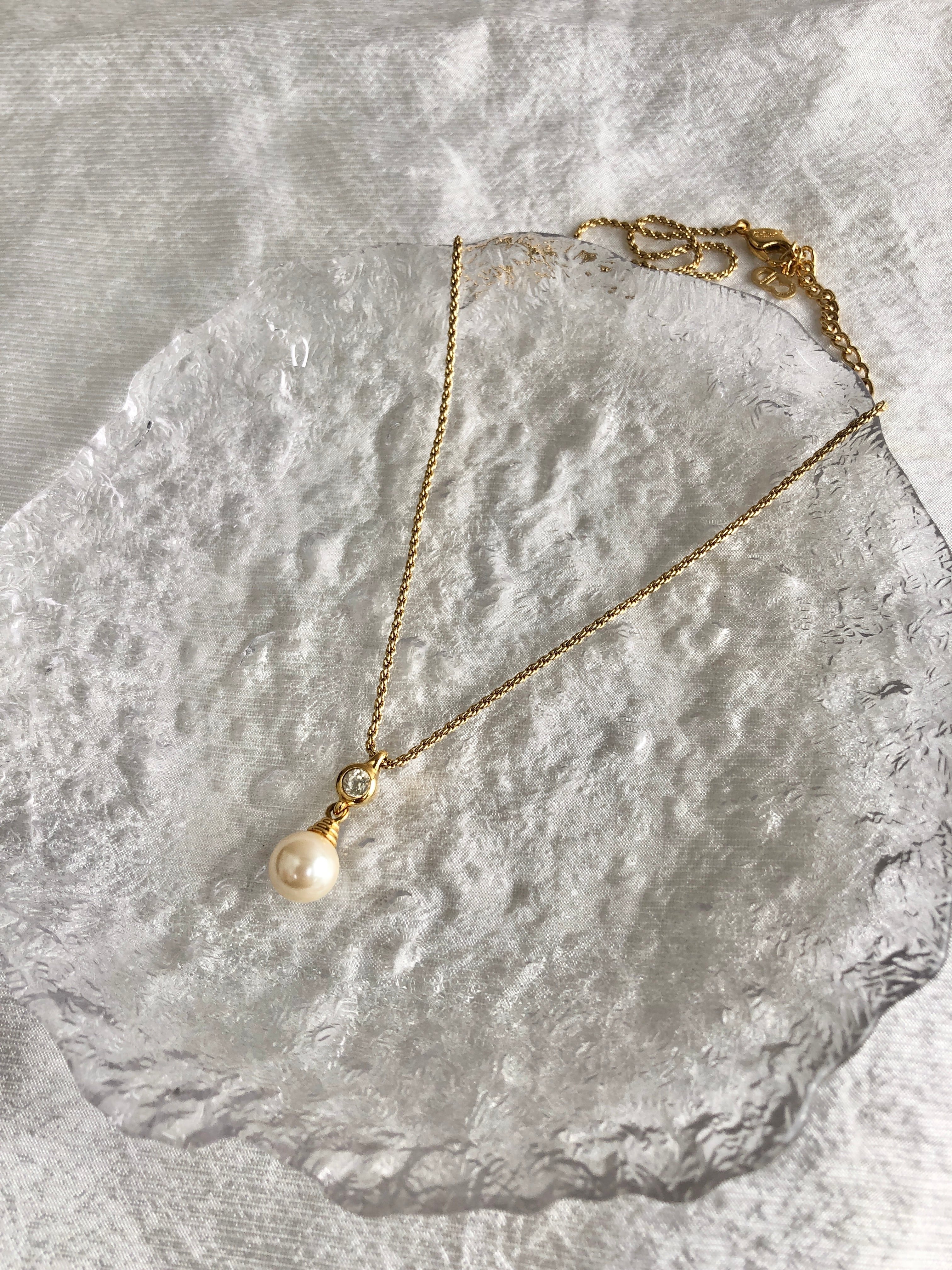 Christian Dior クリスチャン ディオール ネックレス ゴールド パール