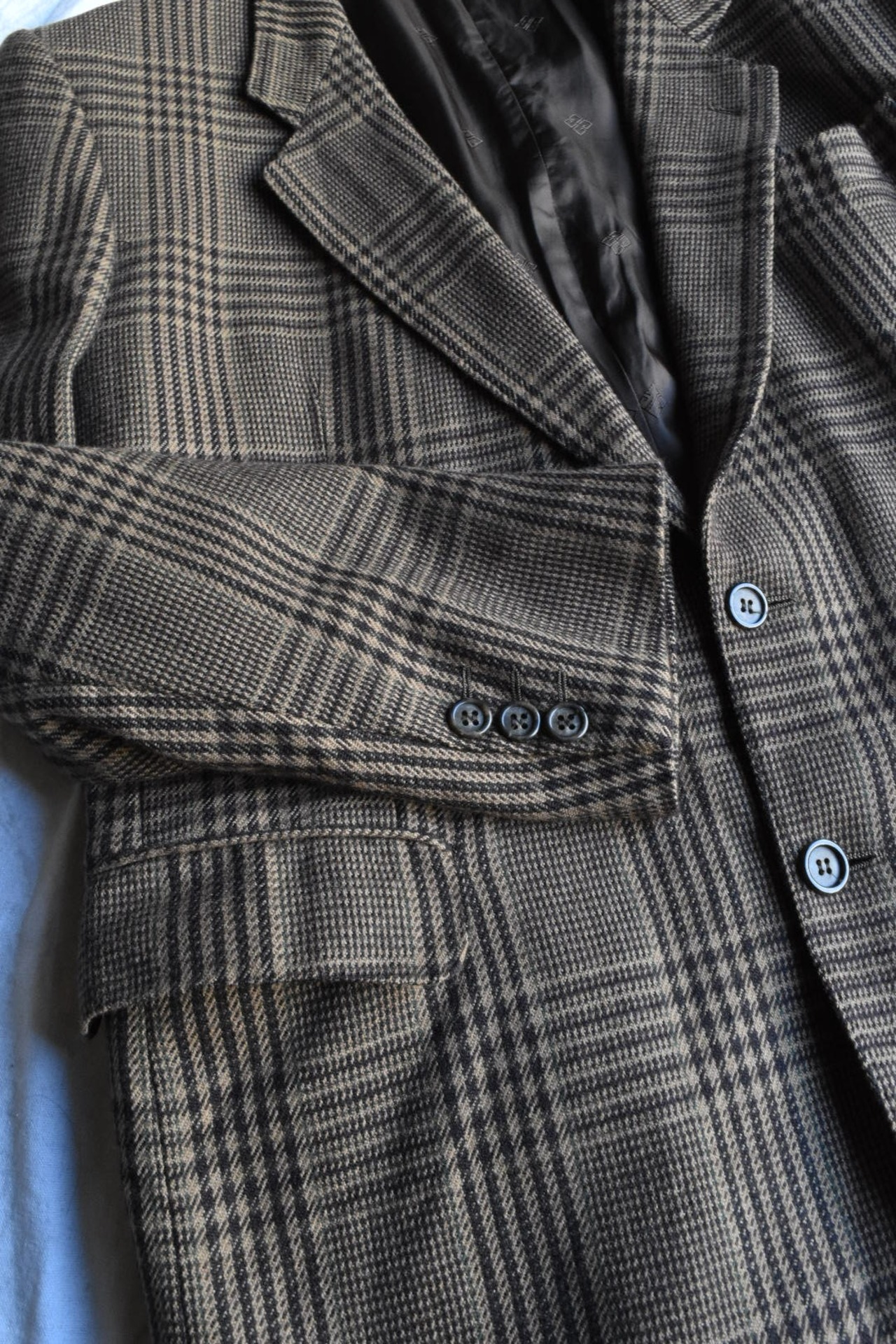 "GIVENCHY" 80s Blown plaid jacket