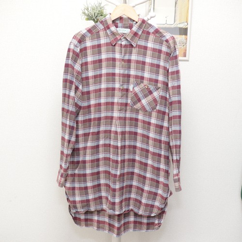 Checked Grandpa Shirt Bordeaux