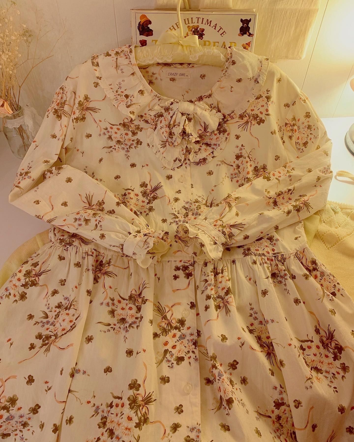 marguerite bouquet frill cotton one-piece