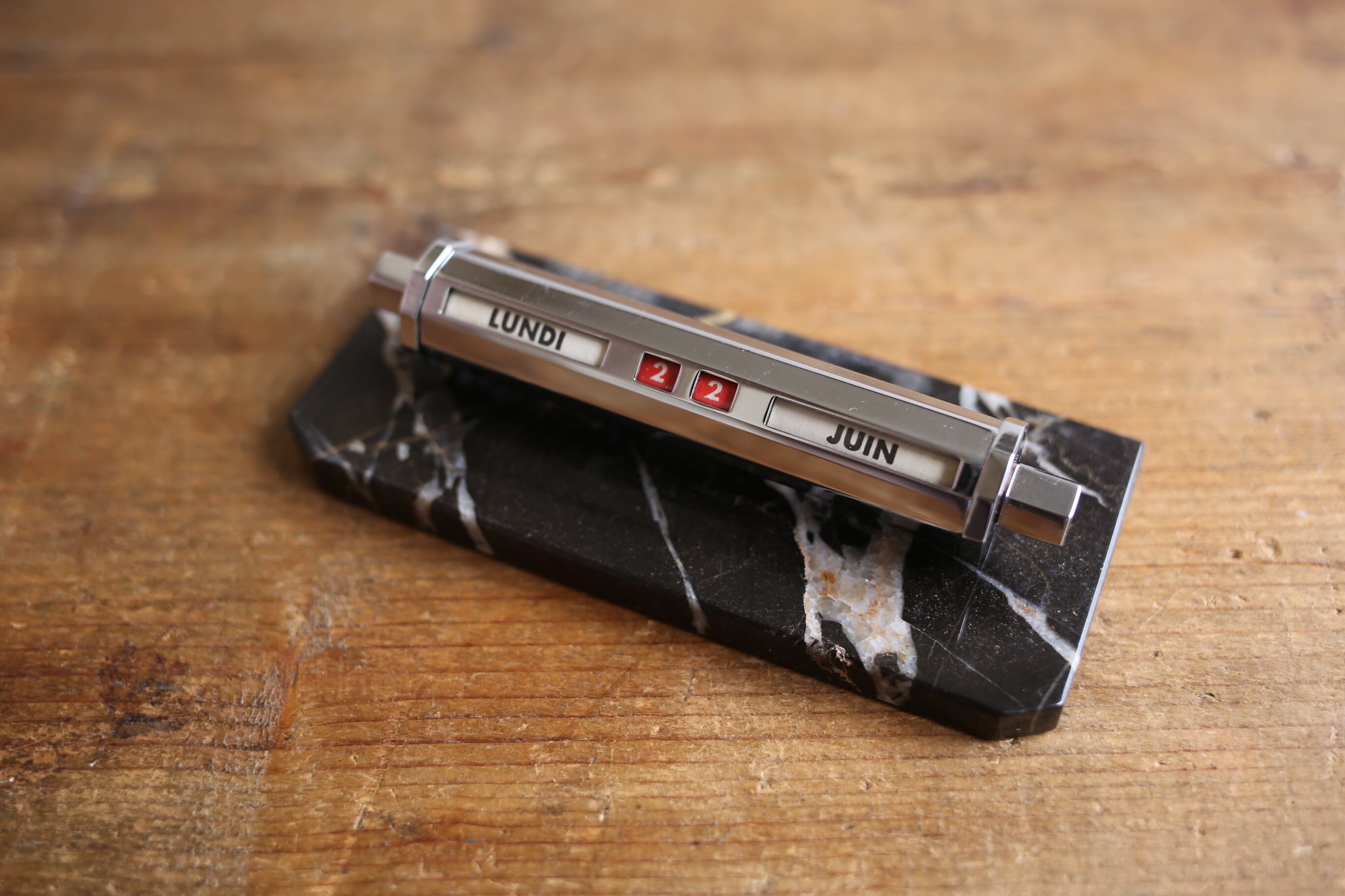 フランス ヴィンテージ 万年卓上カレンダー 『GOLD STARRY』大理石 N-01696