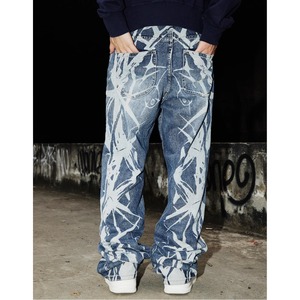 【DRIP3913】B8M Thorns Full Print Denim