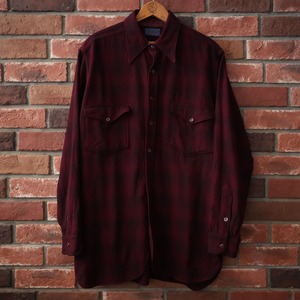 50's PENDLETON "オンブレチャックシャツ" -RED-　XL相当