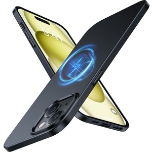 【努力特価】【極薄軽量・マグネット内蔵】TORRAS iPhone15 用 ケース マグセーフ対応 シンプル フィット感 手触り良い 多色展開 擦り傷防止 軽い ハード レンズ保護 iPhone 15 用 ケース カバー 6.1インチ「Originfit-Mag」ブラック