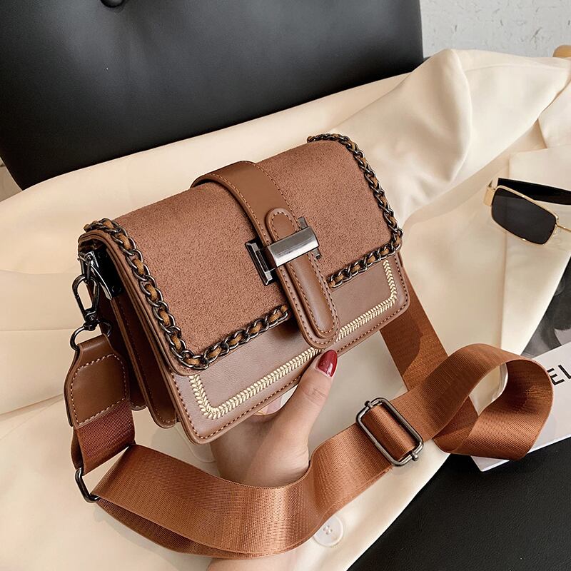 秋冬レトロスモールバッグ女性2020新しい流行のファッションネットレッドワイドショルダーストラップメッセンジャーバッグワイルドインショルダーバッグ Tiancai_Wing_Bag7415711233