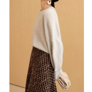 ハイウエストツイードAラインスカート W00965