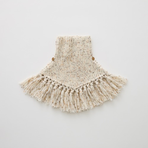 《予約商品 eLfinFolk 2026AW》Nep Yarn Rib Knit Cape / ivory / S・M
