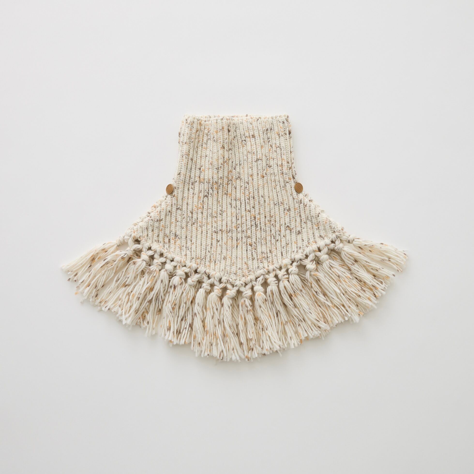 《予約商品 eLfinFolk 2026AW》Nep Yarn Rib Knit Cape / ivory / S・M