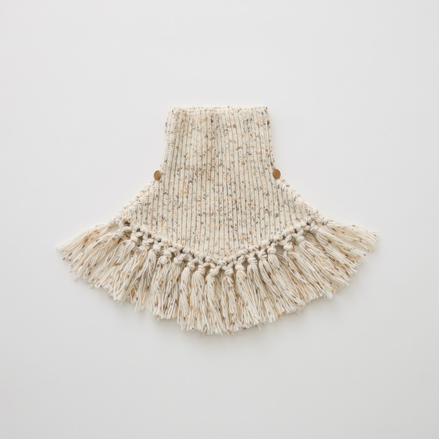 《予約商品 eLfinFolk 2026AW》Nep Yarn Rib Knit Cape / ivory / S・M